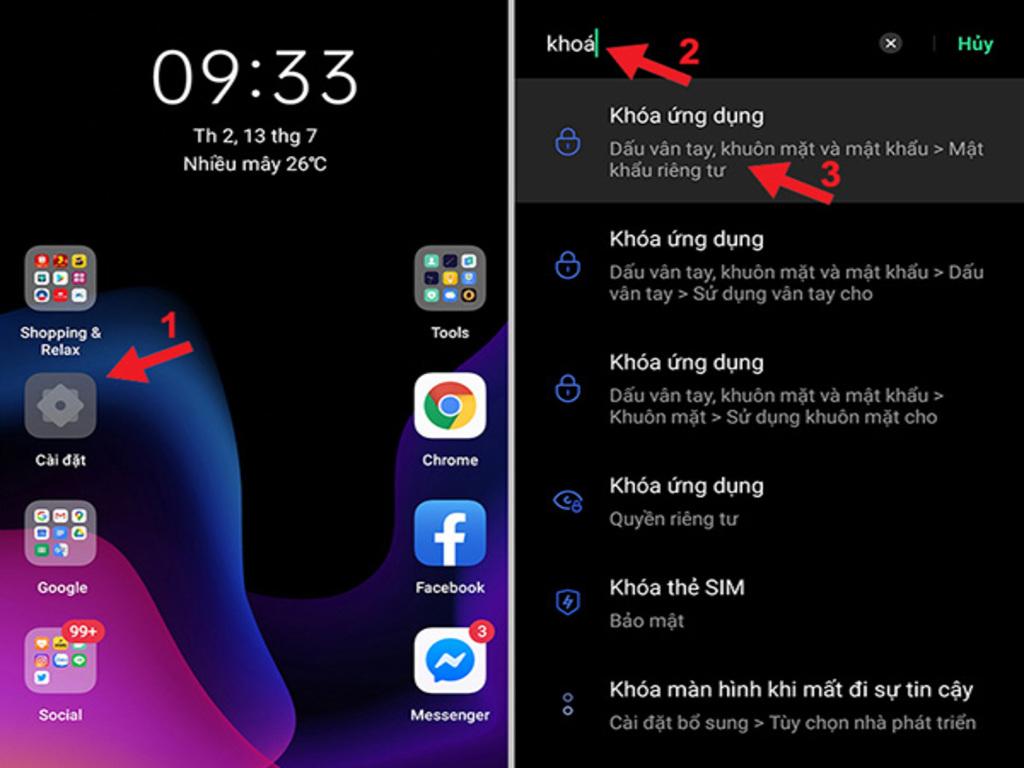 Hướng dẫn bật tính năng ẩn ứng dụng bằng cài đặt