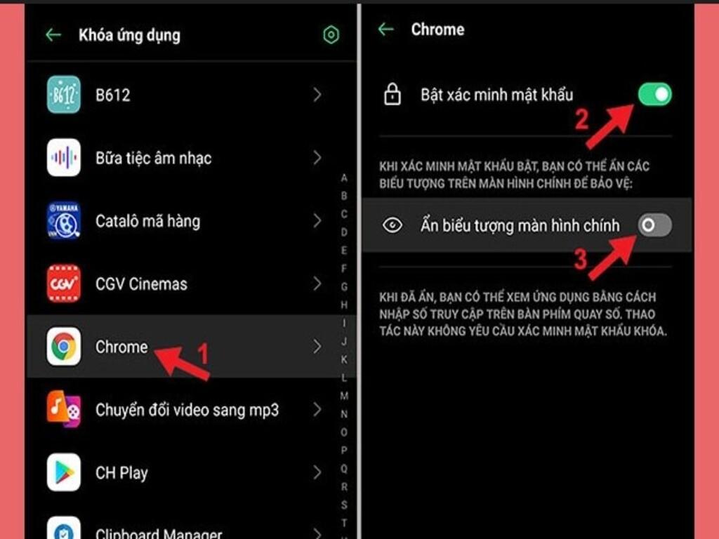 Sử dụng không gian riêng tư (Private Safe)