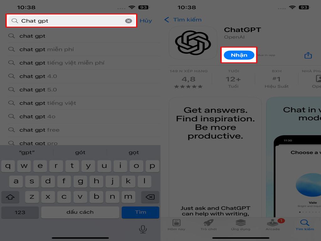 Các bước cài đặt ChatGPT trên iPhone