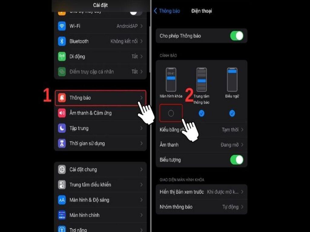 Tùy chỉnh chi tiết từng ứng dụng
