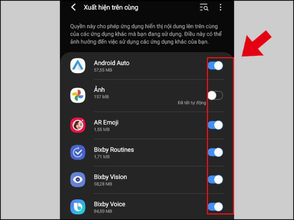 Kiểm tra lại quyền ứng dụng