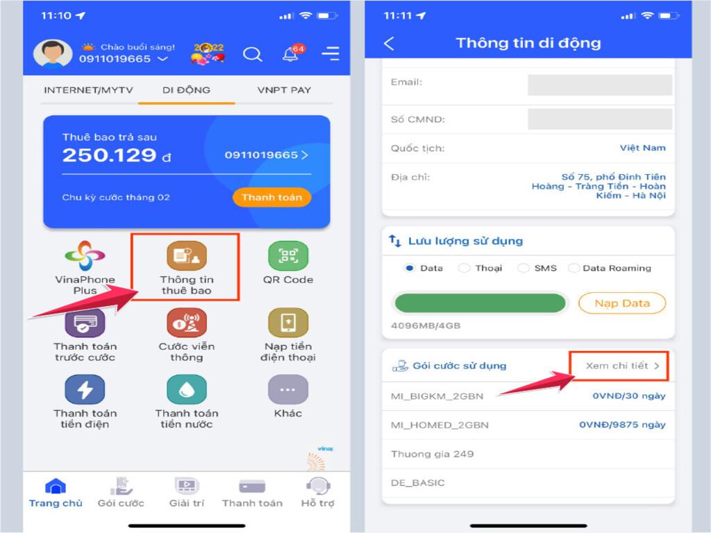Tra cứu dịch vụ VinaPhone đang hoạt động