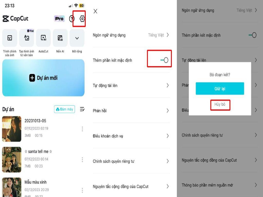 Cách xóa logo CapCut trực tiếp trong ứng dụng