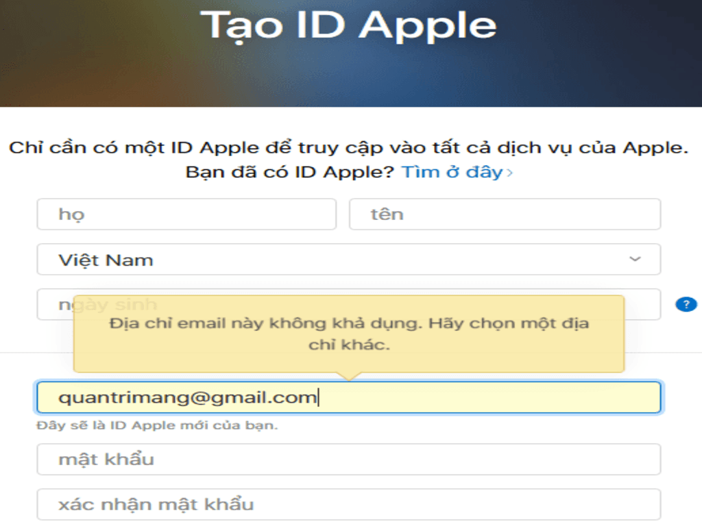 Cách tạo tài khoản ID Apple trên máy tính qua web