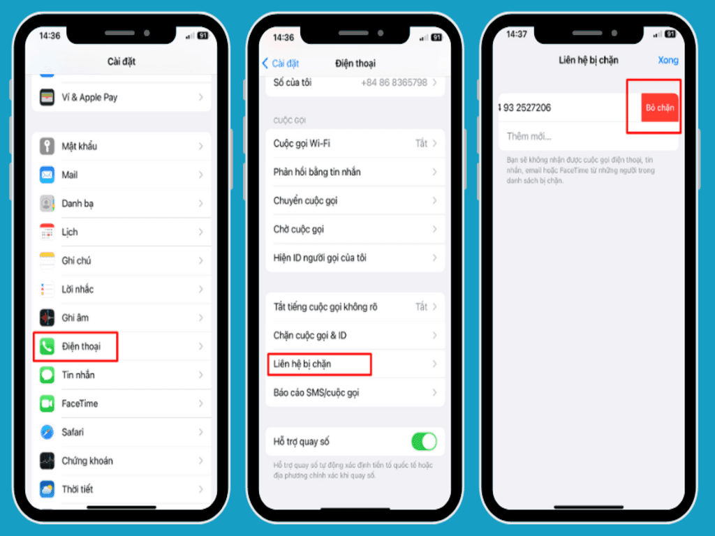Cách mở chặn số điện thoại trên Android & iPhone