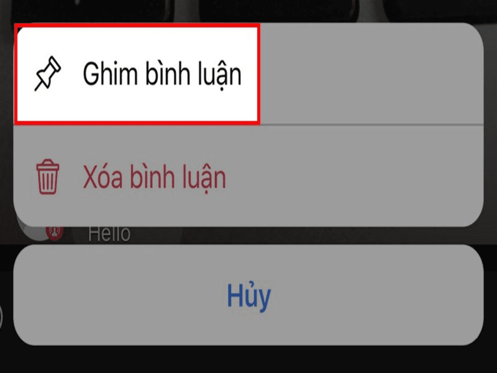 Cách ghim bình luận facebook trên điện thoại