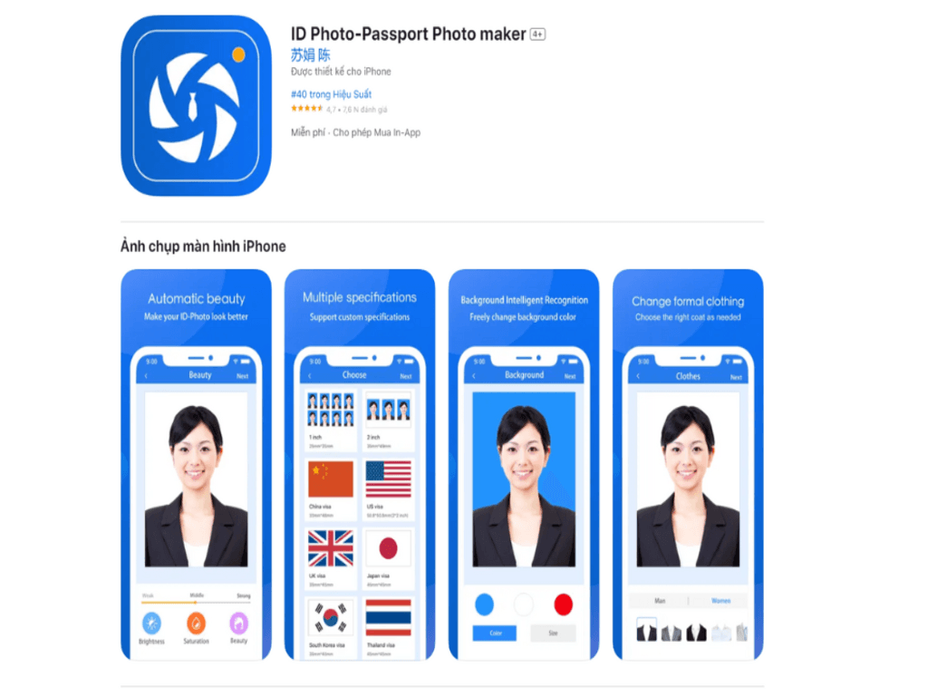 App hỗ trợ chụp và chỉnh sửa ảnh thẻ