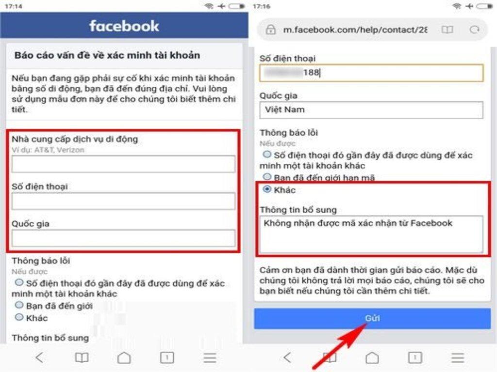 Liên hệ với Facebook khi lỗi kéo dài
