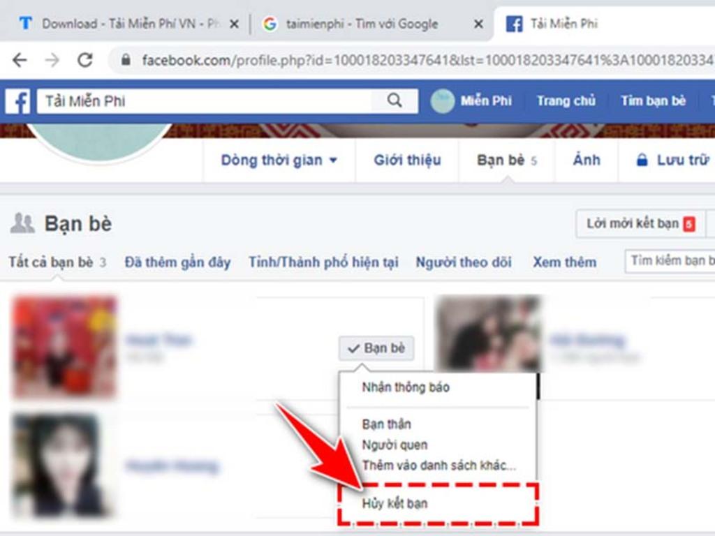 Lưu ý khi xóa bạn tránh khóa tài khoản