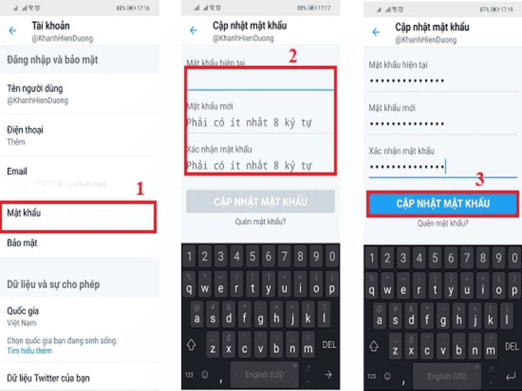Hướng dẫn đổi mật khẩu Twitter trên điện thoại