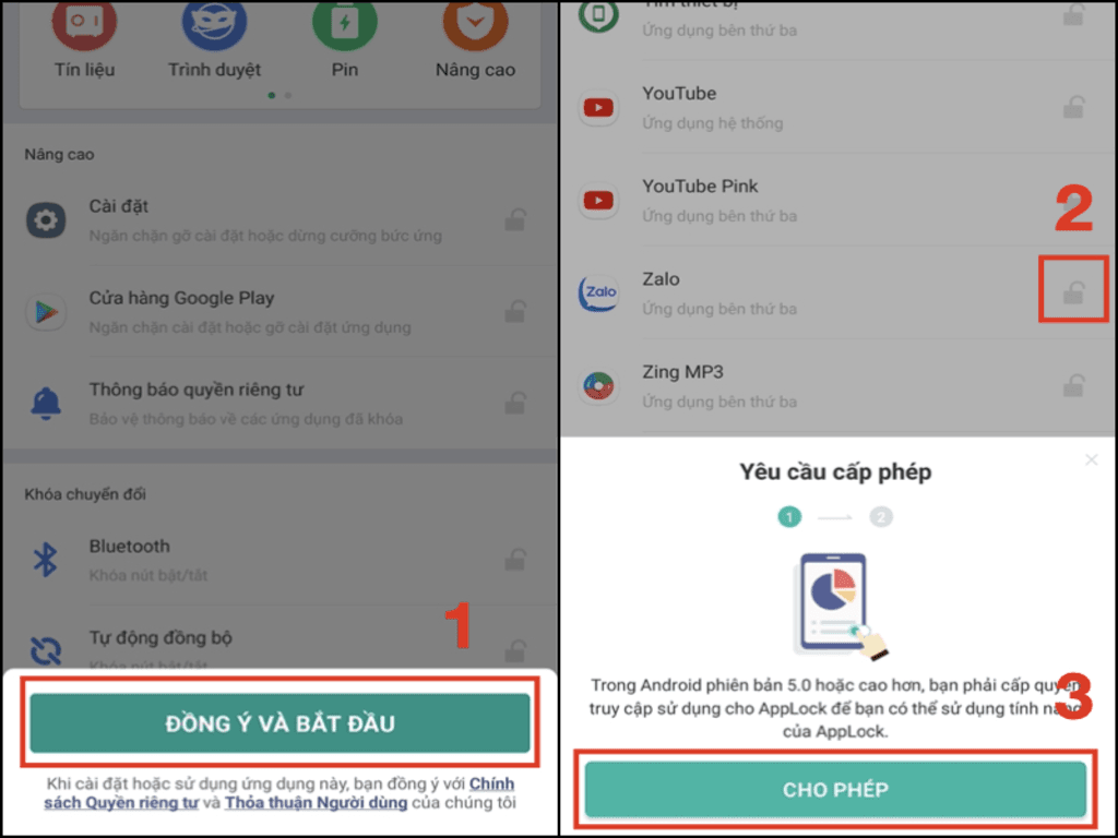 Các mẹo khóa ứng dụng mà không dùng app ngoài