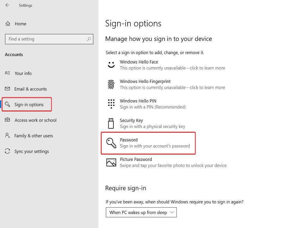 Tắt mật khẩu máy tính khi khởi động từ Settings