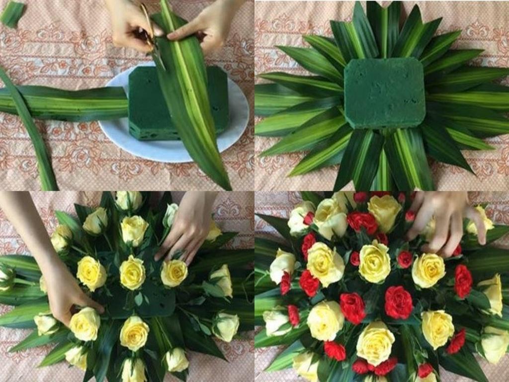 Cắm hoa hồng để bàn sang trọng