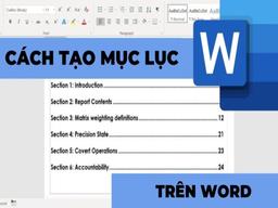 cách làm mục lục trong Word