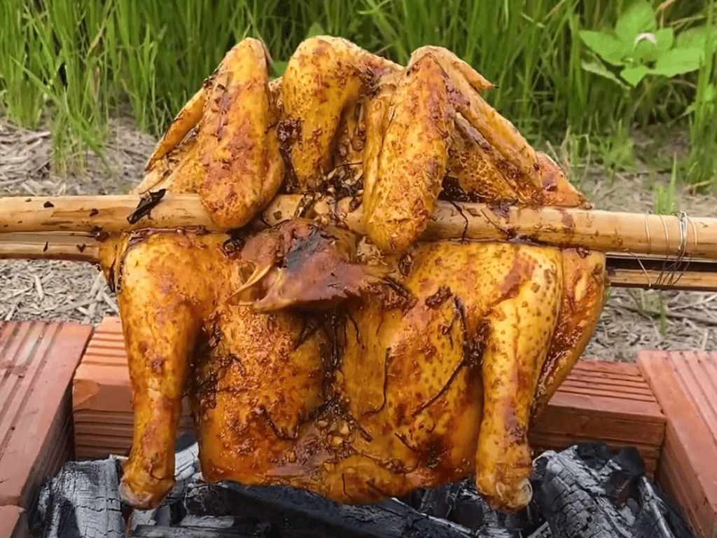 Cách ướp gà nướng than nguyên con thấm vị ai ăn cũng “lật mặt” khen ngon