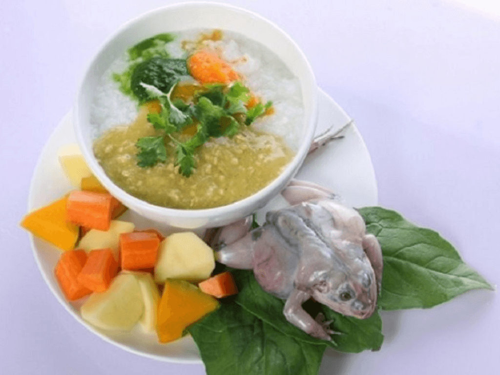 Ếch nấu cháo với rau gì cho bé ăn ngon giúp tăng cân mà không “phát phì”