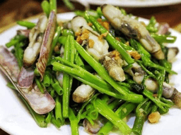 cách làm ốc móng tay xào rau muống