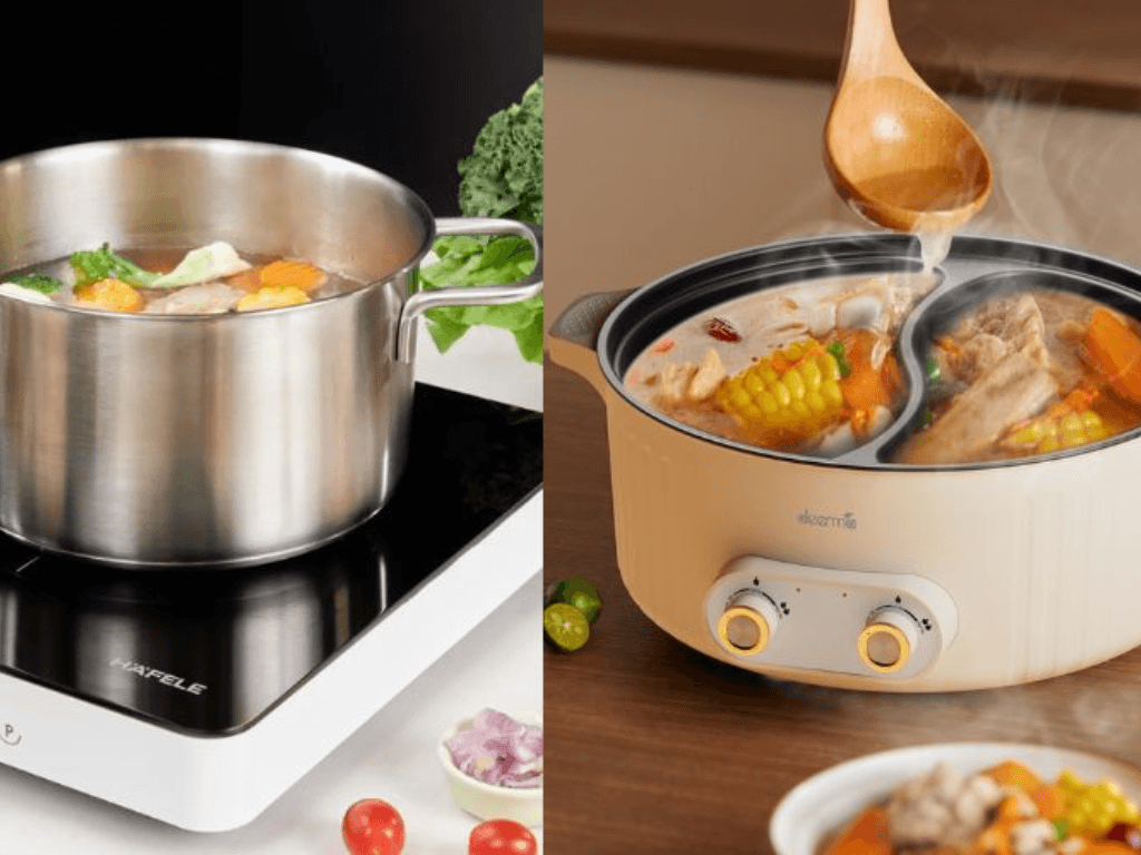 Nên mua nồi lẩu điện hay bếp từ để nấu lẩu ngon tiện và tiết kiệm điện hơn