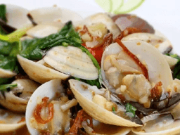 cách làm nghêu xào lá quế