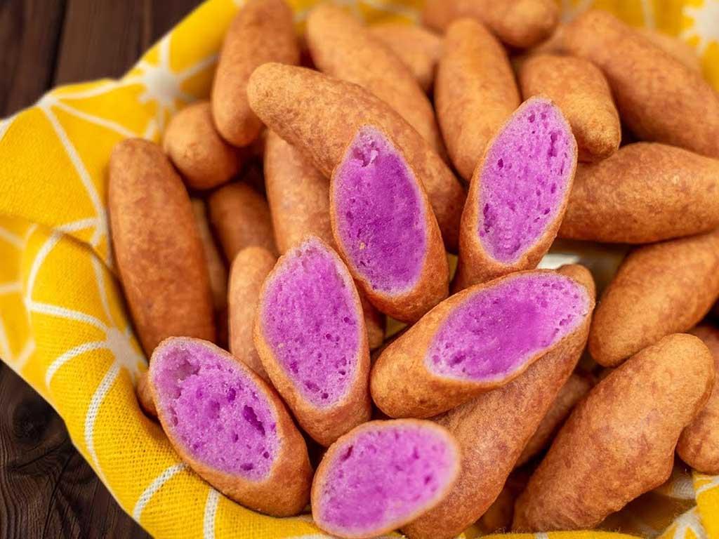 Cách làm bánh khoai mỡ chiên giòn thơm bùi, 20 phút có mẻ bánh vàng ruộm
