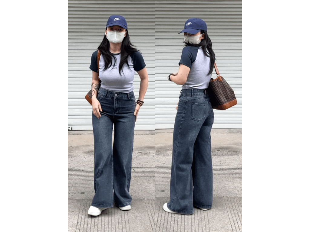 Cách phối quần jean ống rộng cho người lùn: Hack dáng “cao thêm 10cm”