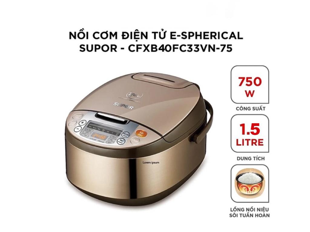 Nồi cơm điện Supor 1.5 lít CFXB40FC33VN-75 lòng niêu Giá Tốt, chính hãng 100%