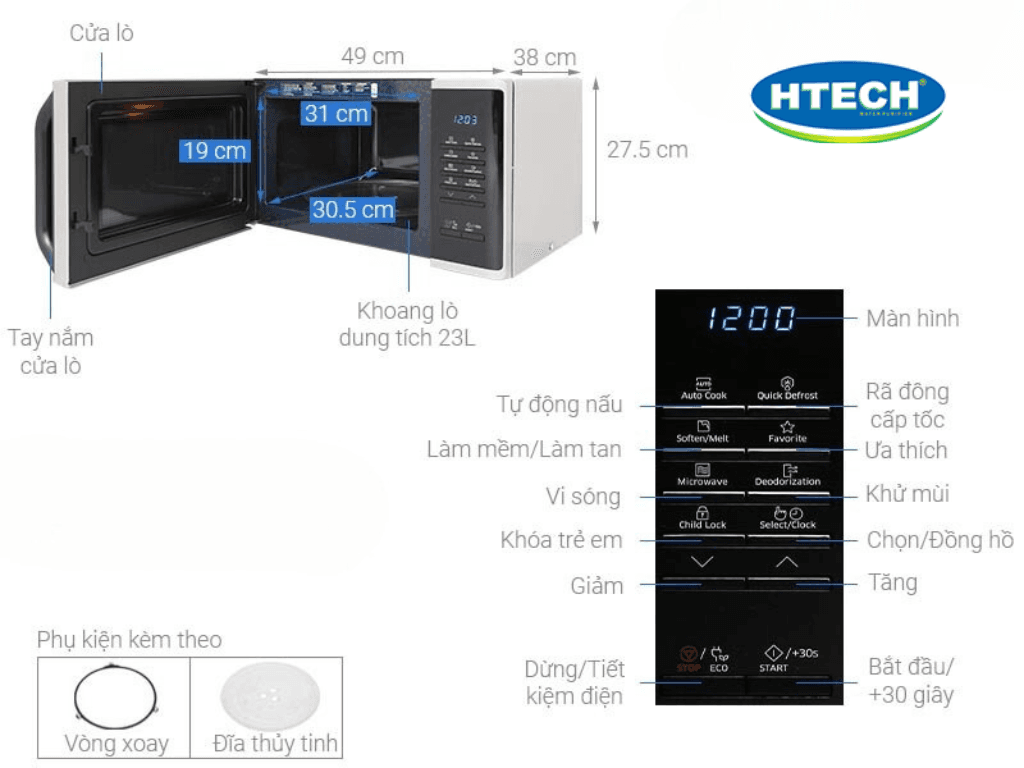Lò vi sóng Samsung MS23K3513AS 23L 800W có tốt không