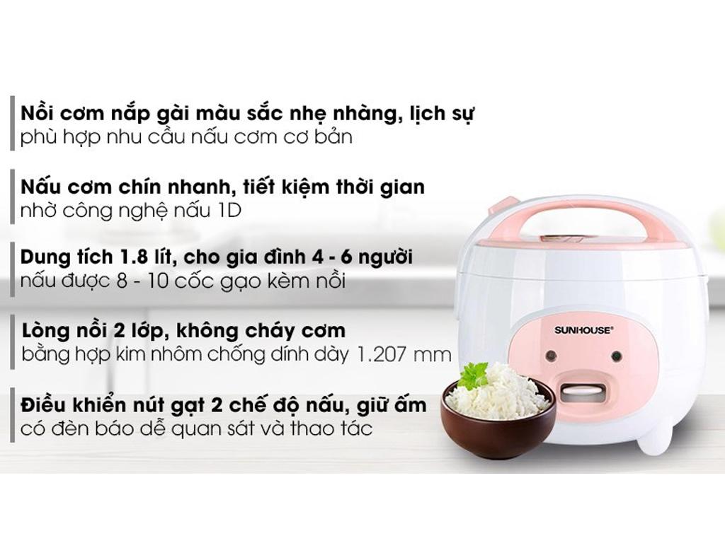 Cách sử dụng nồi cơm điện Sunhouse 1.8L SHD8607W - Mua nồi cơm điện ở đâu?