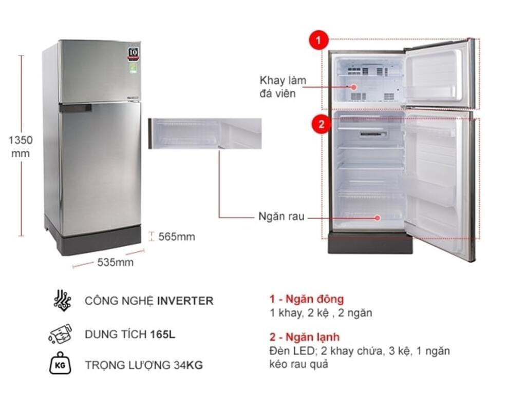 Hướng dẫn sử dụng tủ lạnh sharp 165l dễ hiểu cho nhà ít người