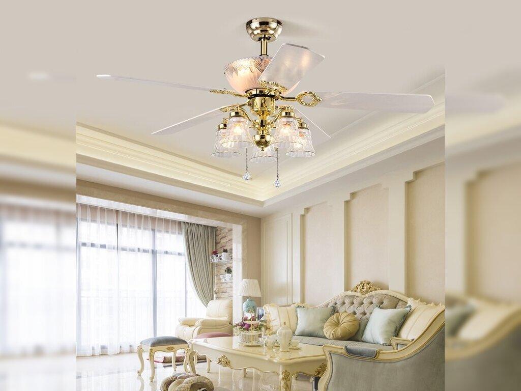 quạt trần đèn trang trí phòng khách