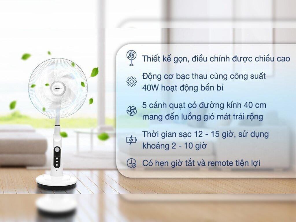 Quạt tích điện Kangaroo có tốt không? Của nước nào ?