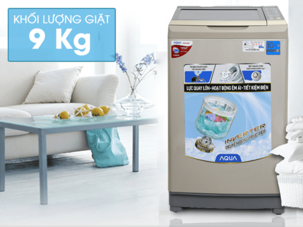 Hướng dẫn sử dụng máy giặt Aqua 9kg cửa trên để giặt chăn màn cực tiện lợi