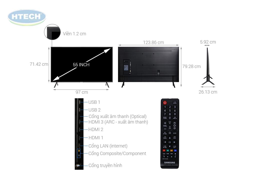 Kích thước tivi Samsung 55 inch. Chất lượng màn hình tivi Samsung sau 1 năm sử dụng