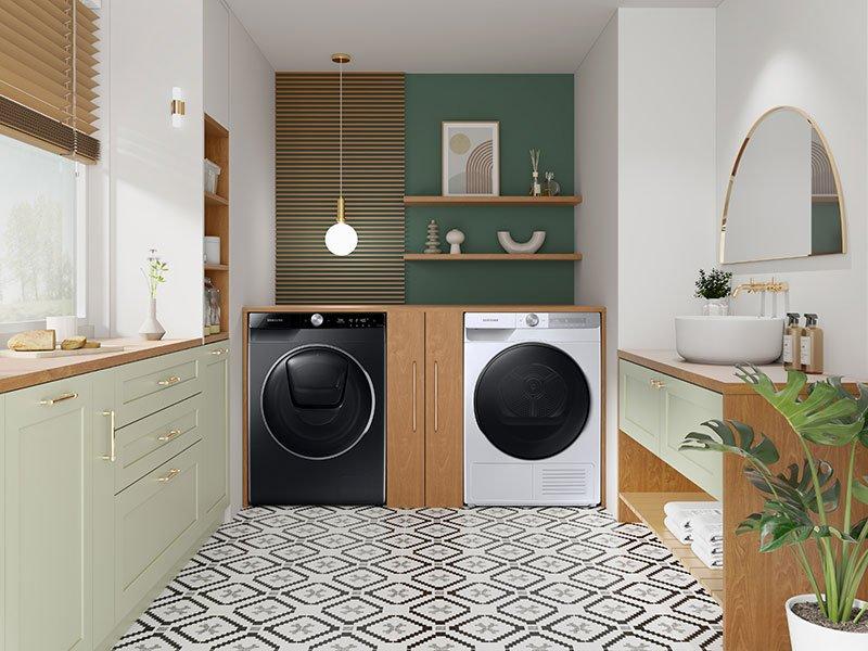 Máy giặt lồng ngang Samsung Addwash Inverter 9.5Kg+sấy 6Kg WD95T754DBX/SV-10