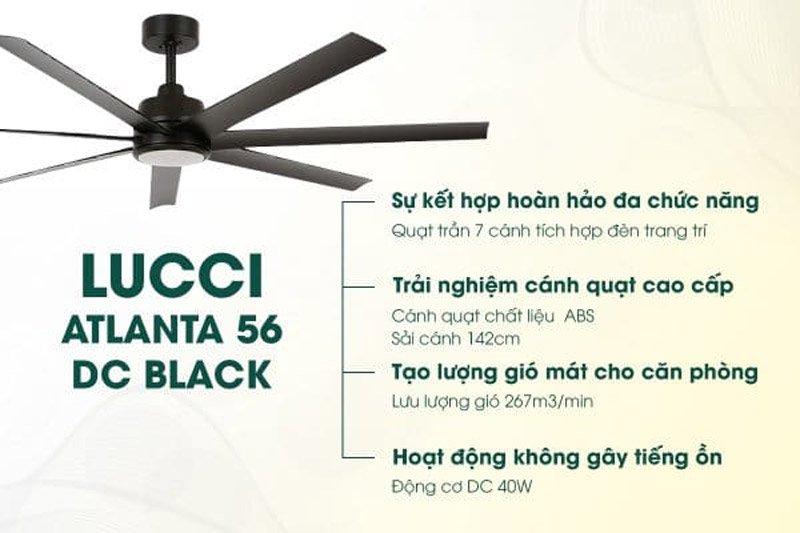Quạt Trần Luxuryfan Lucci Atlanta Ld-56'' Atl Blk 213183-2