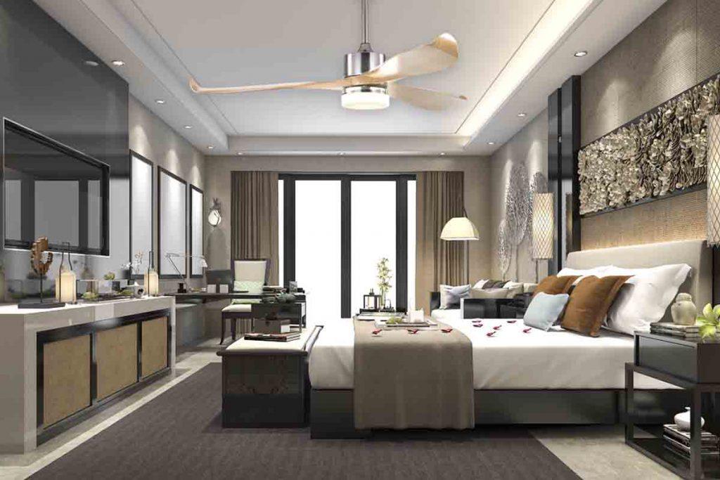 Quạt trần đèn hiệu Luxuryfan LuxAire - Curve CV563-DC-LED-6